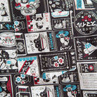 OROMEN Japanese Magazine Sticker Shirt – Chest Pocket Detail, Retro Cat Cafe and Kissaten Sticker Print