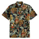 OROMEN Kabuki Warriors Hawaiian shirt front flat lay showing full allover Japanese Ukiyo-e warrior print on dark navy cotton