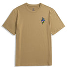 OROMEN Khaki Floral Embroidery T-Shirt – Front View