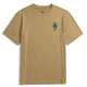 OROMEN Khaki Floral Embroidery T-Shirt – Front View