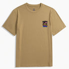 OROMEN Khaki Psychedelic Mushroom Embroidery T-Shirt – Front View