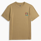OROMEN Khaki Wild Mushroom Embroidery T-Shirt – Front View
