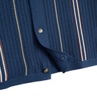 OROMEN Knit Polo Shirt Navy – Full Length Model Shot
