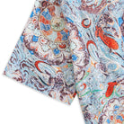OROMEN Lotus Koi Hawaiian Shirt – Button Detail Close-Up