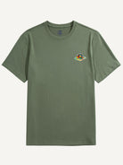 OROMEN Melting Cube Embroidery T-shirt in green