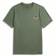 OROMEN Melting Cube Embroidery Tee – Army Green Colorway Front View