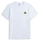 OROMEN Melting Cube Embroidery Tee – White Colorway Front View
