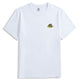 OROMEN Melting Cube Embroidery Tee – White Colorway Front View
