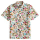 OROMEN Men's Japanese Crane Floral Aloha Shirt – Off-white Cotton Front View