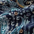 OROMEN Navy Paisley Mood — Natural Coconut Buttons