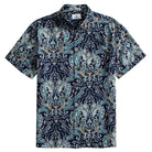 OROMEN Navy Paisley Mood Aloha Shirt — Front View