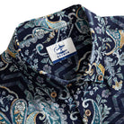 OROMEN Navy Paisley Mood Hawaiian Shirt — Button-down Collar
