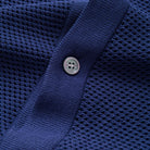 OROMEN Navy Striped Cardigan – Silver-Tone Button Detail