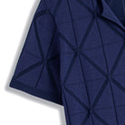 OROMEN Open-Knit Mesh Shirt Navy – Model Wearing