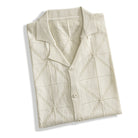 OROMEN Open-Knit Polo Shirt Beige – Back View