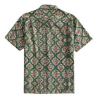 OROMEN Persian Garden Hawaiian Shirt – back view symmetrical Persian botanical print short sleeve with back box pleat