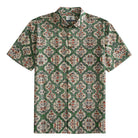 OROMEN Persian Garden Hawaiian Shirt – front view, cream and green Persian botanical print