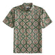 OROMEN Persian Garden Hawaiian Shirt – front view, cream and green Persian botanical print