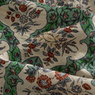 OROMEN Persian Garden shirt – close-up of hand-painted Persian medallion and floral print fabric