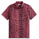 OROMEN Pink Leopard Hawaiian Shirt front view — hand-painted aloha shirt
