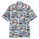 OROMEN Postcard Collage aloha shirt with nostalgic Japanese travel postcard inspired design