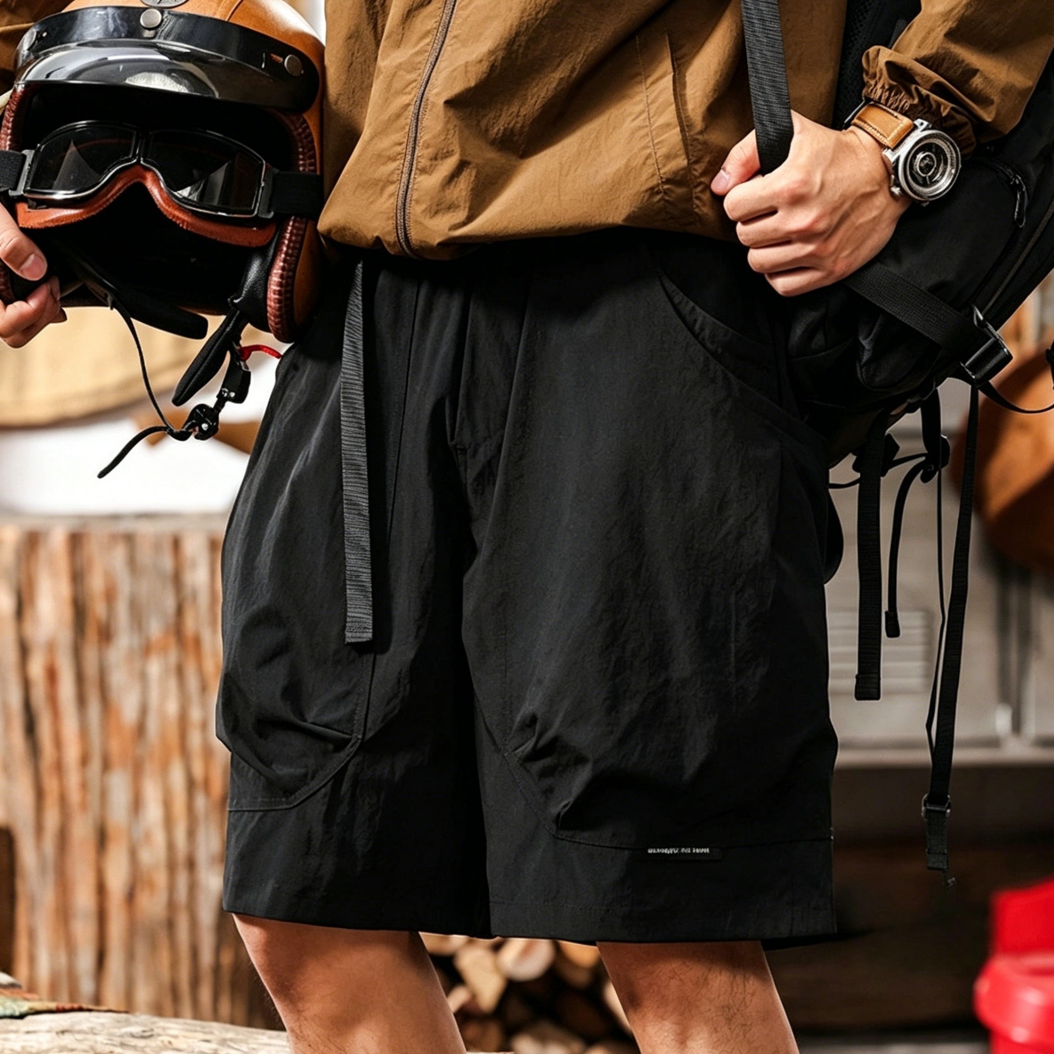 OROMEN Quick-Dry Cargo Shorts – Back View