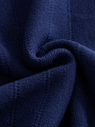 OROMEN Ribbed Contrast Knit Polo fabric detail highlighting breathable fine vertical ribbed knit
