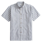 OROMEN Rich Texture Embroidered Striped Shirt – Front View
