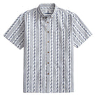 OROMEN Rich Texture Embroidered Striped Shirt – Front View