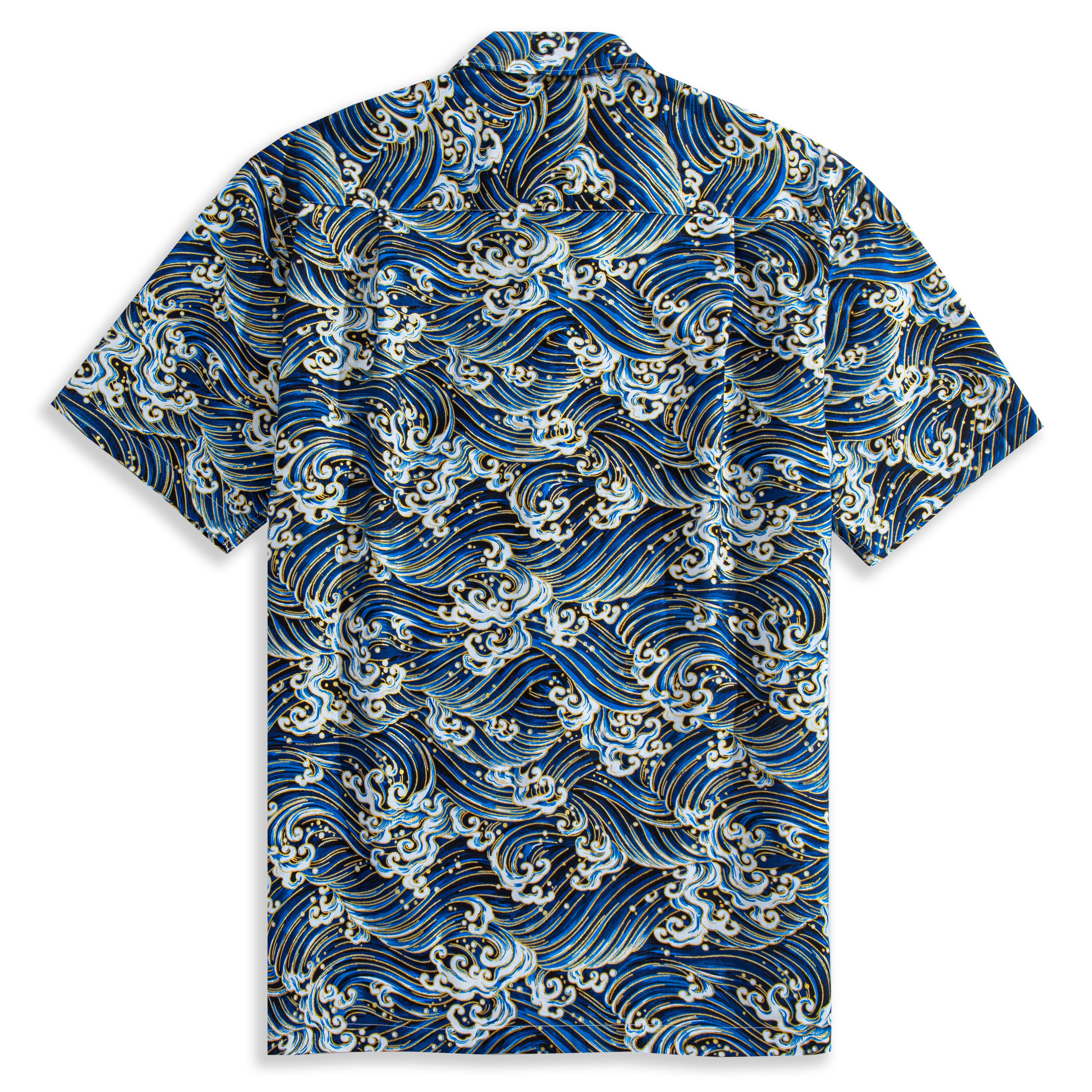 OROMEN Rolling Waves Aloha Shirt – Back View