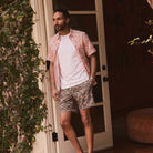 OROMEN Sakura Spheres shirt – model wearing pink front view