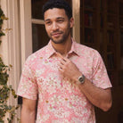 OROMEN Sakura Spheres shirt – model wearing pink