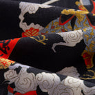 OROMEN Samurai Print Shirt – Cotton Fabric Texture, Battle Horse & Cloud Motif Detail
