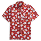 OROMEN Santa Claus Christmas Shirt – Men's Holiday Button-Down Cotton Top