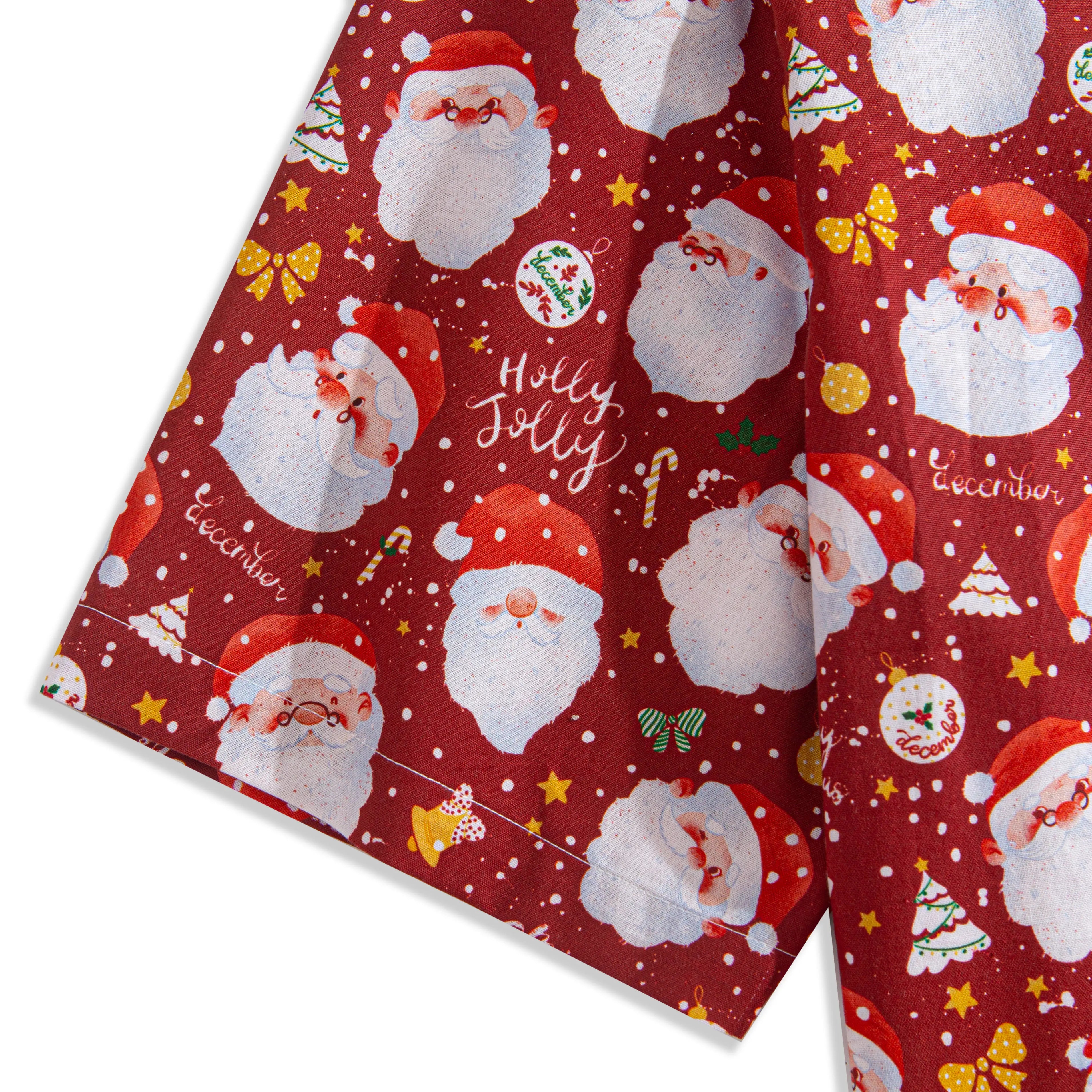 OROMEN Santa Claus Christmas Shirt Short Sleeves – Men's Festive Top