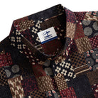 OROMEN Sashiko Boro Patchwork Shirt – Button-down Collar Detail