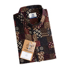 OROMEN Sashiko Boro Patchwork Shirt Folded with Brand Hang Tag