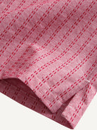 OROMEN Sashiko Cotton Shirt hem detail showing subtle side vent and clean tailored finish