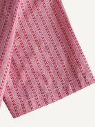 OROMEN Sashiko Cotton Shirt short sleeve cuff detail with neat double-needle stitch finish