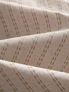 OROMEN Sashiko Stripe Cotton Shirt fabric detail highlighting 100% cotton vertical sashiko texture