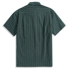OROMEN Seersucker Striped Shirt — Back View with Box Pleat