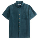 OROMEN Shadow-Stripe Diamond Woven Shirt – Front View