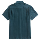 OROMEN Shadow-Stripe Diamond Woven Shirt – Back Flat Lay