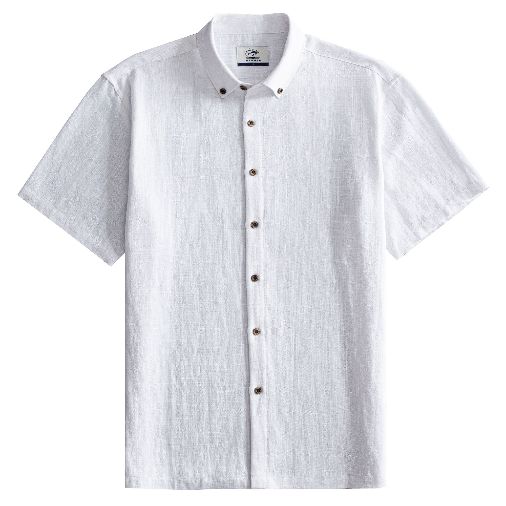 OROMEN Signature Tailored Silhouette Shirt in White – Front View