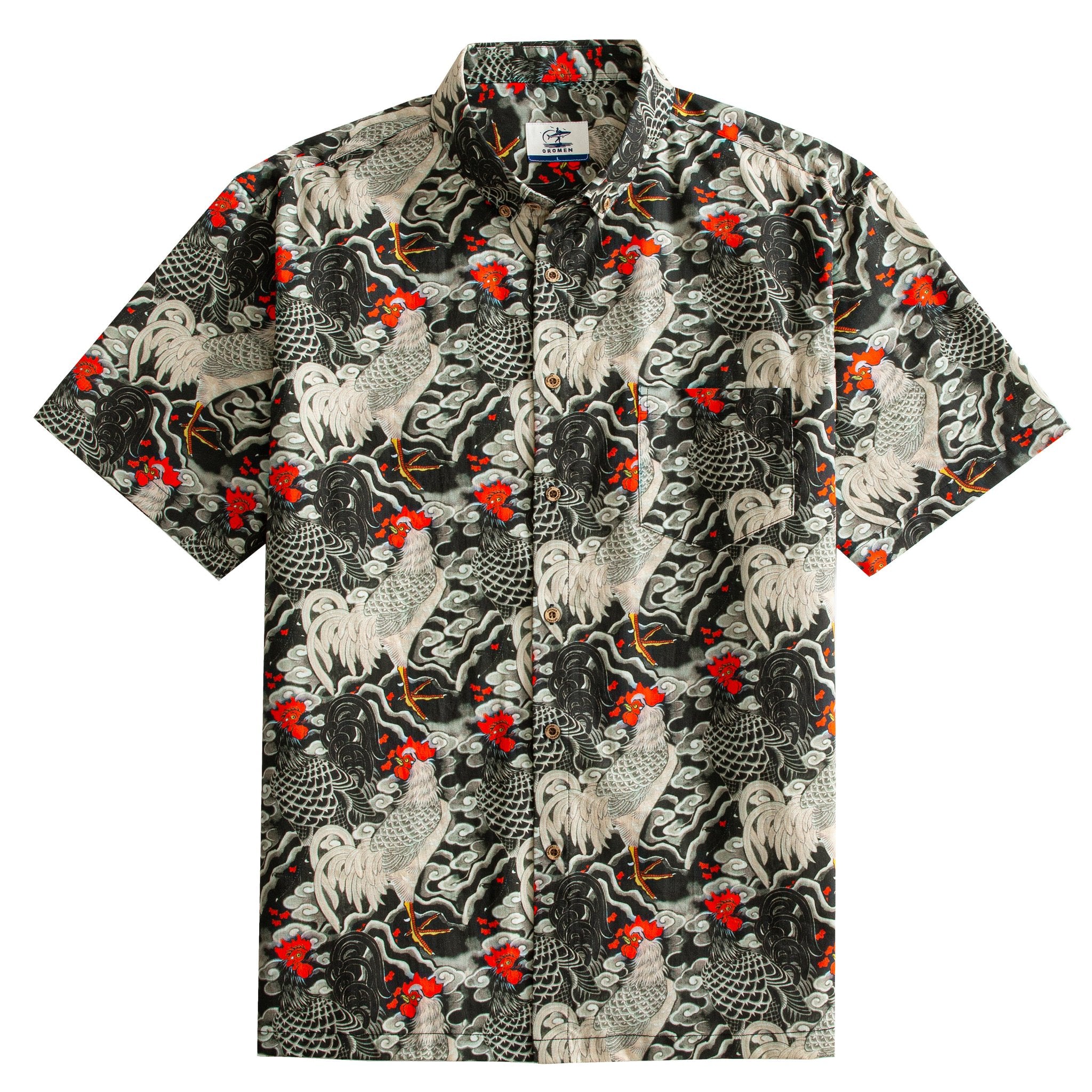 OROMEN Signature Ukiyo-e Rooster Shirt - Front View