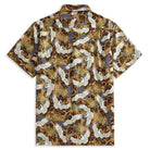 OROMEN Soaring Crane Shirt – Back View, Full Hand-Painted Crane Print