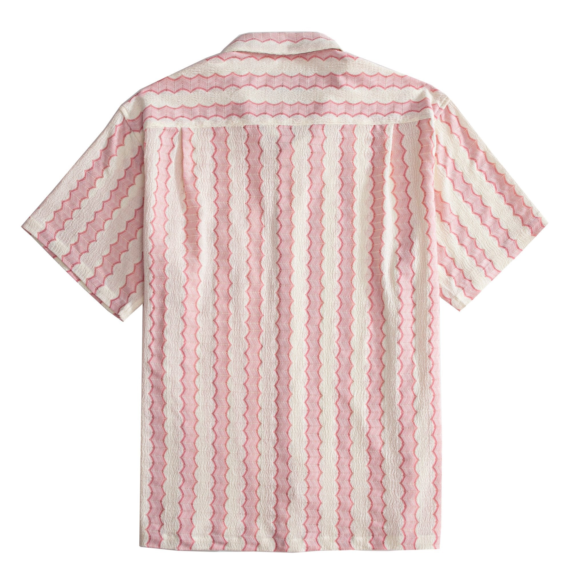 OROMEN Striped Jacquard Pink Shirt - Back View