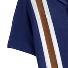 OROMEN Striped Open-Knit Shirt – Ribbed Collar & Cuff Detail