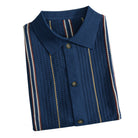 OROMEN Striped Polo Shirt – Back View Detail