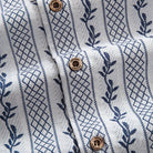 OROMEN Striped Shirt Embroidery Close-Up Texture Detail